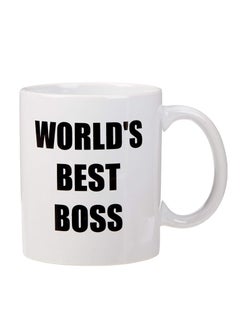 Buy Ceramic mug with the “World's Best Boss” design printed in white in Saudi Arabia