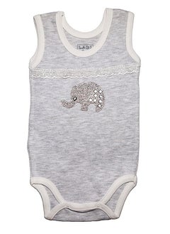 Buy Baby Sleeveless Bodysuit for Baby Boy Grey Colour in UAE