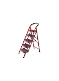 اشتري Steel Ladder 1105A - Lightweight Ladder for Home, Office & Outdoor Use | 5 Steps Folding Ladder with Anti-Slip Design | Heavy-Duty Multi-Use Ladder | 1.5 Meter في الامارات