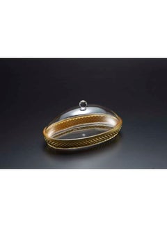 Buy Acrylic Diamond Golden Oval Dessert Set in UAE