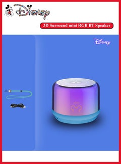 Buy Disney Mickey Bluetooth Speaker Portable Subwoofer 360 Degree Surround Sound Stereo RGB Audio Table Computer Outdoor Loudspeaker in UAE