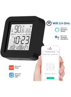 Buy WiFi Smart IR Remote Control WiFi Temperature Humidity Sensor Monitor with LCD Display Cover Above 98% IR Device for Air-Conditioned TV Fan etc Smart Life APP Compatible Alexa & Google Assistant in UAE