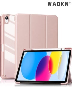 Buy Pro Case for iPad 10th Gen Case with Pencil Holder 2022 iPad 10.9 Inch Case, Clear Transparent Back Shell Trifold Protective Cases Shockproof Cover for 2022 iPad 10th Gen A2696 A2757 A2777 -Pink in Saudi Arabia