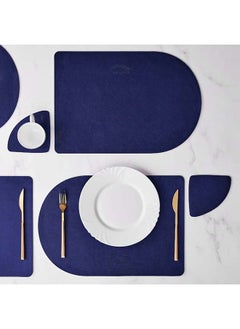 اشتري 4Pieces Ardilla Leather Placemat - Navy في مصر