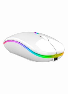 Buy Bluetooth-compatible Wireless Mouse Backlight Rechargeable Mouse (White) in Saudi Arabia