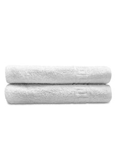 اشتري Solid White 2 piece 100% Cotton Hand Towel Gym Towel Face Towel في الامارات