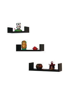 اشتري FLOATING WALL SHELVES C-SHAPE SQUARE EDGE 3PCS SET BLACK,  SIZE: 26x9.8x70CM/ 33x9.8x8.50CM /40x9.8x10CM في الامارات