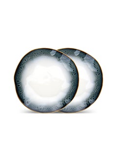 Buy Set of 2 Dinner Plates 21cm Galactica, Porcelain Plate For Serving, Main Courses And Meals, Microwave, Oven, and Dishwasher Safe, Scratch Resistant, Kitchen Tableware in UAE