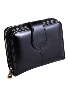 اشتري Women's Vintage Faux Leather Wallet, Wallets With Zipper Coin Pocket, Short Ladies Small Wallet, Business Leisure Wallet Black 12*3*10 cm في السعودية