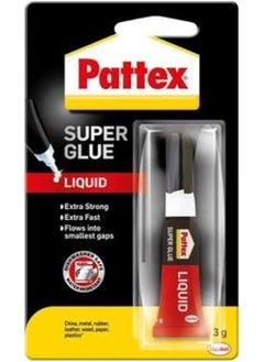 Buy Pattex Super Glue Liquid Extra Strong & Flexible Super Adhesive, Shock & Water Resistant, for e.g. Rubber, Leather, Wood, 3 g in Egypt