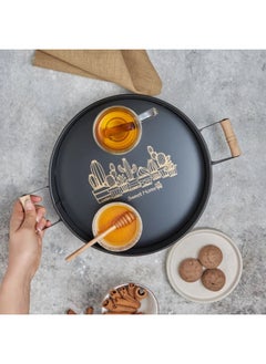 Buy Country Round Black Tray 29 Cm 153.03.06.8560 in UAE