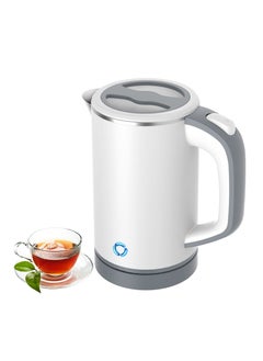 اشتري Small Electric Kettle, Travel Mini Hot Water Boiler Heater, 304 Stainless Steel 0.8L Portable Electric Kettles or Boiling Water,  with Auto Shut-Off for Camping, Travel, Office and More (White) في الامارات