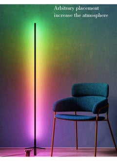 Buy Remote Control RGB LED Corner Floor Lamp Multicolour in UAE