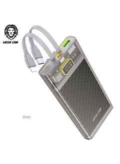 Buy Green Lion Transparent 2 Power Bank with Integrated Cables 10000mAh PD 20W - Gray in UAE