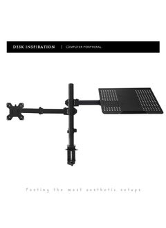 Buy "Adjustable 10 to 30 inch Single Computer Monitor and Laptop Desk Mount Combo, Stand with Grommet Option, Fits up to 17 inch Laptops ,Black" in Saudi Arabia