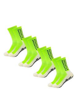 اشتري Men's Soccer Socks Anti Slip Non-Slip Grip Pads for Football Basketball Sports Grip Socks, 4 Pair في مصر