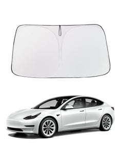 اشتري Tesla Model Y Model 3 Windshield Sunshade Folding Sun Visor Protector Sun Shade Cover 2022 Upgrade في الامارات