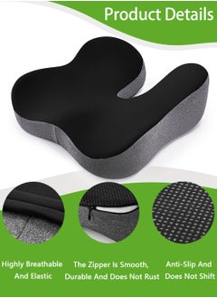 Buy 4D Sponge Seat Cushion, Ergonomically Enhanced Seat Memory Foam Gray Seat Cushion Driving Car Seat Cushion To Improve Vision And Posture. in Saudi Arabia