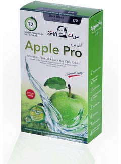 Buy Developed Apple 100% Gray Coverage Hair Dye Natural Black Hair Color Cream 2X100Ml (Dark Black) in Saudi Arabia
