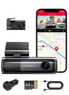 اشتري Dash Cam Bluetooth Car Dash Camera 5K Dash Cam Front and Rear Inside with GPS, 5G WiFi, APP and Voice Control, Loop Recording, G-Sensor, Parking Monitor في السعودية