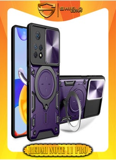 Buy SHIELD EGYPT For Xiaomi Redmi Note 11 Pro/Note 11 Pro 5G Armored Camera Shield Cover Camera Lend Protection, Built-in 360° (Purple) in Egypt