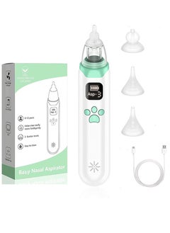 اشتري Electric Nasal Aspirator for Baby Safe/Quick/Hygienic Baby Nose Sucker with Adjustable 3 Levels Suction USB Rechargeable with 3 Silicone Heads Nose Cleaner for Toddlers Music & Light Soothing Function في السعودية