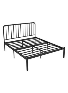 Buy SKY-TOUCH Classic Metal Platform Bed Frame Mattress Foundation with Heavy Duty Metal Platform,Iron-Art Headboard/Footboard/Under Bed Storage/No Box Spring Needed/Black 1.5x1.9m in UAE