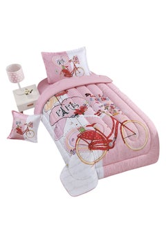 اشتري 4 Piece Microfiber Comforter Set Bicycle  170X230cm في السعودية