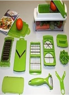 اشتري 12 pcs/set cutting tools cutting salad machine household cutting tools multi-purpose cutting device stainless steel multi-purpose cutting device, grater kitchen slicer sliced potato silk grater في مصر