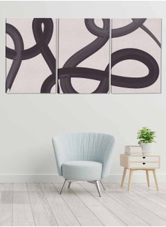 Buy Set Of 3 Canvas Wall Arts Stretched Over Wooden Frame Geometric Abstract Paintings in Saudi Arabia