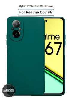 Buy Realme C67 4G Silicone Cover Green - Premium 2.0mm TPU Silicon, Enhanced Camera Protection with Lens Shield, Shockproof & Water-Proof Cover for Realme C67 4G in Saudi Arabia