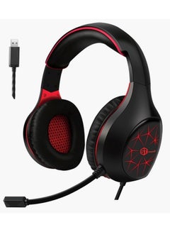 Buy Standard Gm-2100 Gaming Stereo Headphone Usb with Mic For Pc/Ps4/ Xbox One -Red/Black in Saudi Arabia