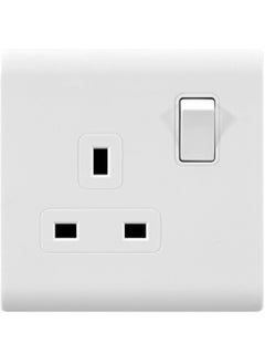 Buy MODI 13A 1 GANG SWITCH WITH SOCKET White in UAE