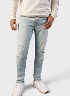 Buy Light Wash Distressed Jeans in Saudi Arabia