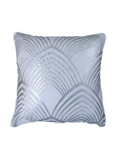 Buy Majestic Wave Foil Printed Filled Cushion 45x45 Cm Silver in UAE