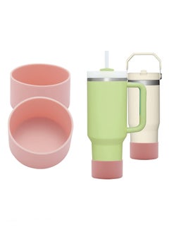 اشتري عبوة من قطعتين من غطاء السيليكون لكوب Stanley Quencher Tumbler سعة 30 أونصة و40 أونصة، غطاء سفلي لكوب Stanley IceFlow Flip سعة 30 أونصة و20 أونصة، غلاف واقٍ لزجاجة المياه سعة 12-24 أونصة (وردي) في الامارات