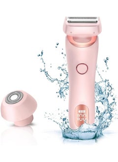 Buy Electric Shaver Razor for Women, 2-in-1 Women's Rechargeable Epilator for Arm Leg Face Cordless Hair Removal Bikini Trimmer with Detachable Head IPX7 Waterproof Wet/Dry Use in Saudi Arabia