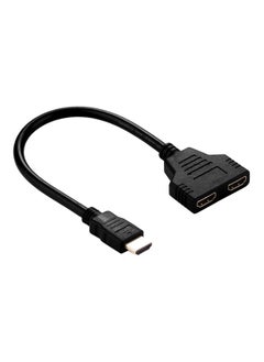 اشتري كابل محول مزدوج من أنثى HDMI إلى ذكر أسود في الامارات