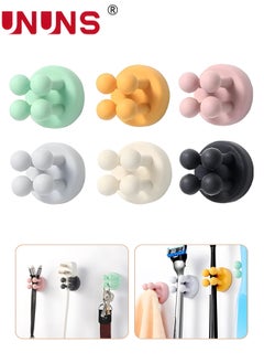 اشتري Hooks Holders,6 Pcs Silicone Toothbrush Holders Wall Mounted,Tavel Toothbrush Holders,Towel Hooks For Bathroom,Mixcolor Single Hook For Hanging Key,Kitchen Bathroom Home Office Camper Must Haves في الامارات