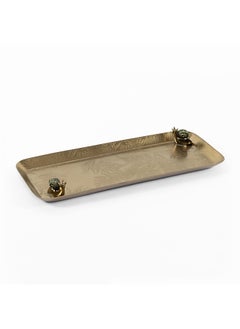 Buy Nature Decorative Tray, Gold - 37x15 cm in UAE