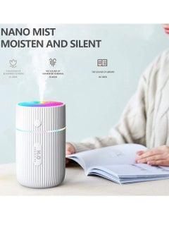 Buy USB Charging Portable Air Humidifier With LED Night Lamp 220ml White in UAE