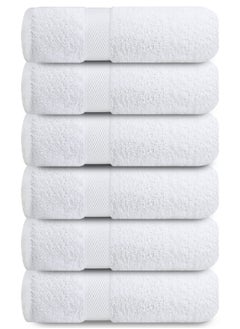 Buy Premium White Hand Towels - Pack of 6, 41cm x 71cm Bathroom Hand Towel Set, Hotel & Spa Quality Hand Towels for Bathroom, Highly Absorbent and Super Soft Bathroom Towels by Infinitee Xclusives in UAE