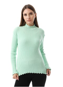 اشتري Ruffle Edges Plain Pattern Pullover في مصر