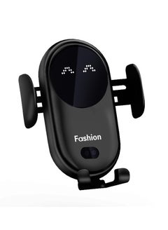 Buy S11 Smart Infrared Automatic Induction Mobile Phone Holder Car Mobile Phone Charging Case Wireless Charger Car Holder- Black in UAE