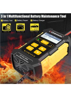 Buy 3 in 1 Car Battery Charger, KW510 Battery Tester 12V 5-Amp Fully Automatic Smart Charger Automotive Pulse Repair Maintainer, Trickle Charger Battery Desulfator w/Temp Compensation in UAE