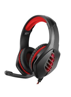 Buy J1 High Quality LED Light Gaming Surrounding Headset With Noise Cancelling Microphone USB+3.5mm Jack For PC & PlayStation - Black Red in Egypt