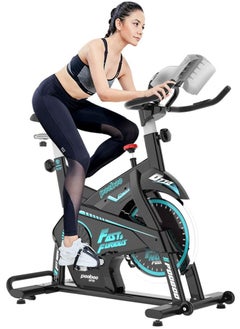 Buy D770 Heavy Duty Indoor Spinning Bike With Magnetic Resistance & Flywheel 8KG, Black/Blue - 150 KG in Egypt