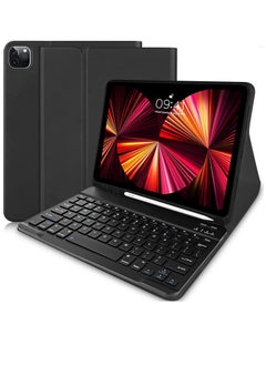 اشتري IPad Pro 11 2021 And Air 4th Generation 10.9 2020 2018 Removable Detachable Bluetooth Keyboard With Pen Holder Black في الامارات