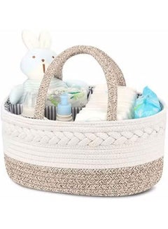اشتري Cotton Rope Diaper Caddy Organizer Foldable And Portable Storage Basket New Born Baby Nappy Diaper Toy Books Storage Gift Basket في السعودية