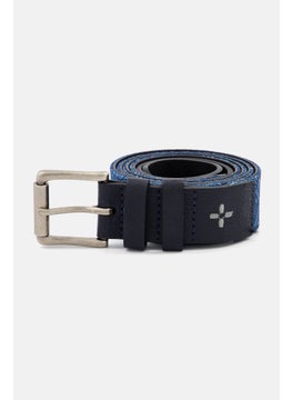 اشتري Men Graphic Print Leather Belt, Blue Combo في الامارات